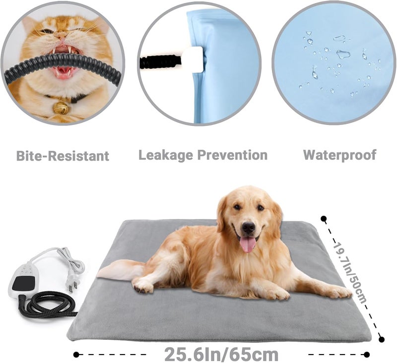 TinyWiz Pet Heating Pad for Dogs and Cats with Temperature Adjustable Timer, Indoor Outdoor Heated Bed with Overheating Protection and Warming Pad for Cat Dog House - Image 4
